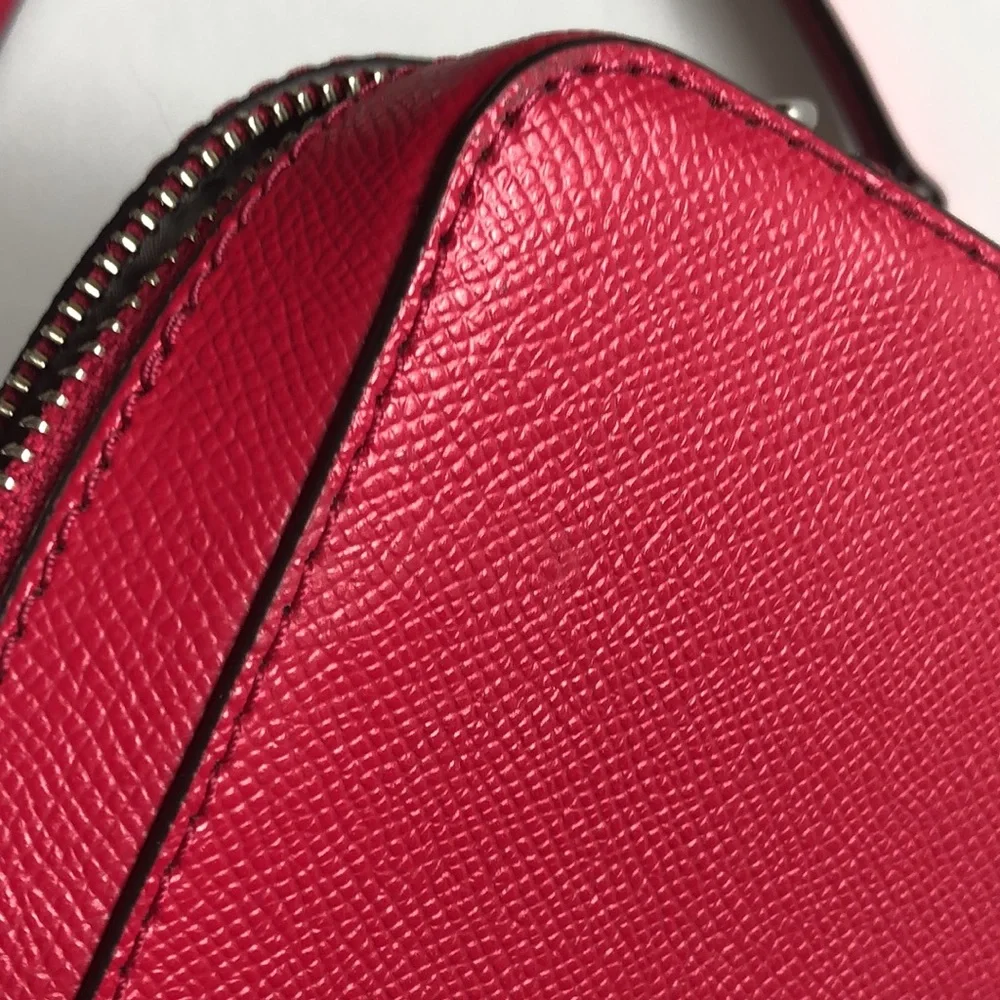 Michael Kors Jet Set Crossbody Raspberry Pink Red Leather MK Crossbo